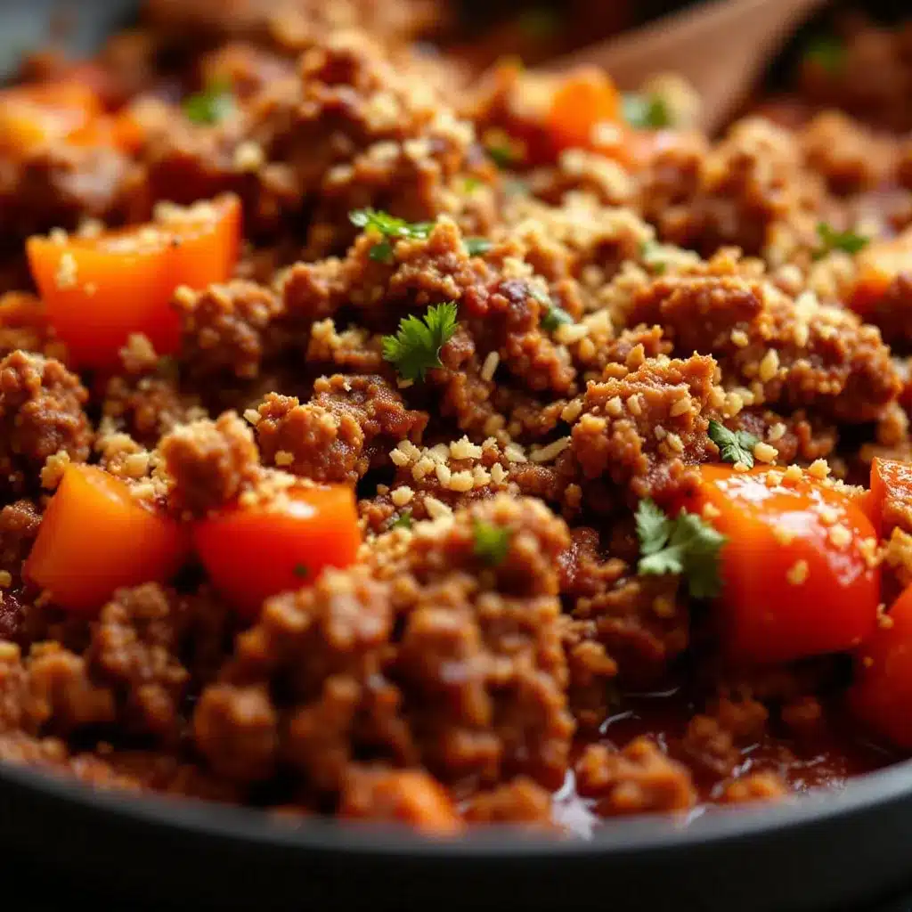 quick creamy ground beef and bell pepper skillet preparation steps