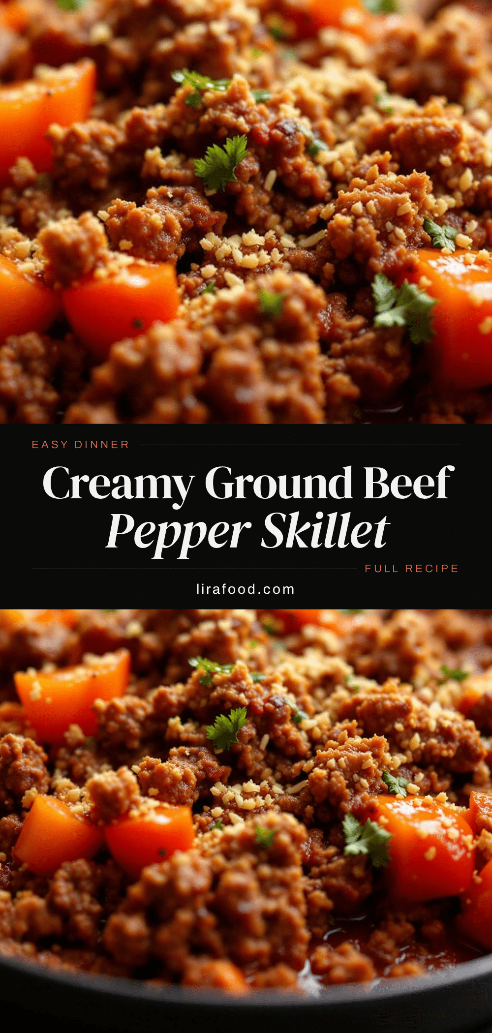 quick creamy ground beef and bell pepper skillet recipe