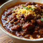 rich no-bean beef chili with dark chocolate - featured image