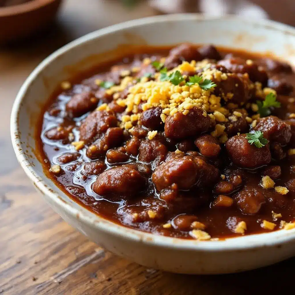 rich no-bean beef chili with dark chocolate preparation steps