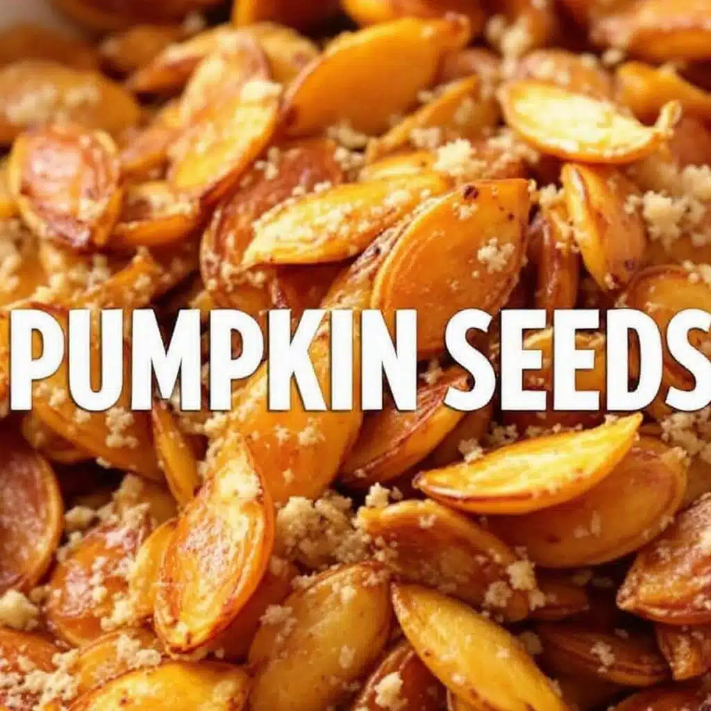 roasted garlic parmesan pumpkin seeds - featured image