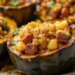 Sausage and Apple Stuffed Acorn Squash - featured image