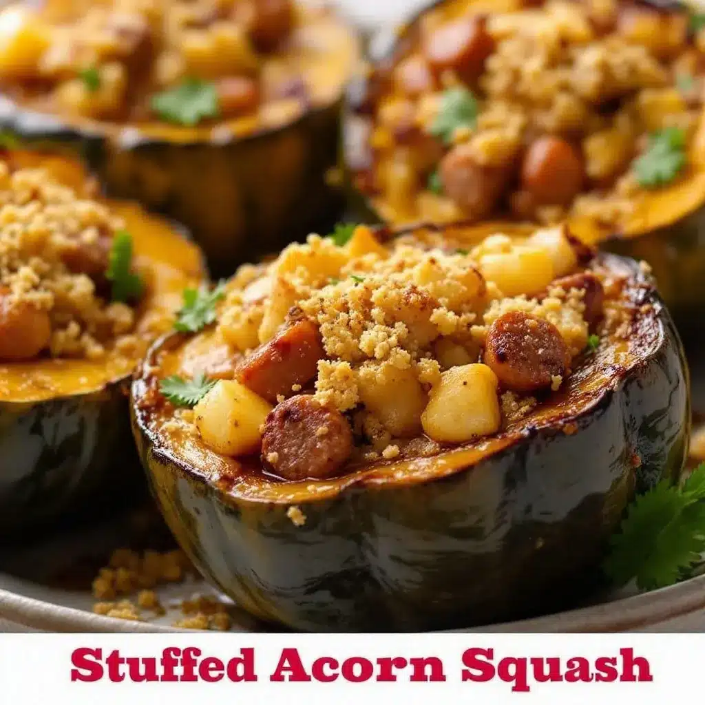 Sausage and Apple Stuffed Acorn Squash preparation steps