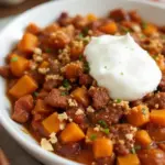 slow cooker beef and butternut squash chili - featured image