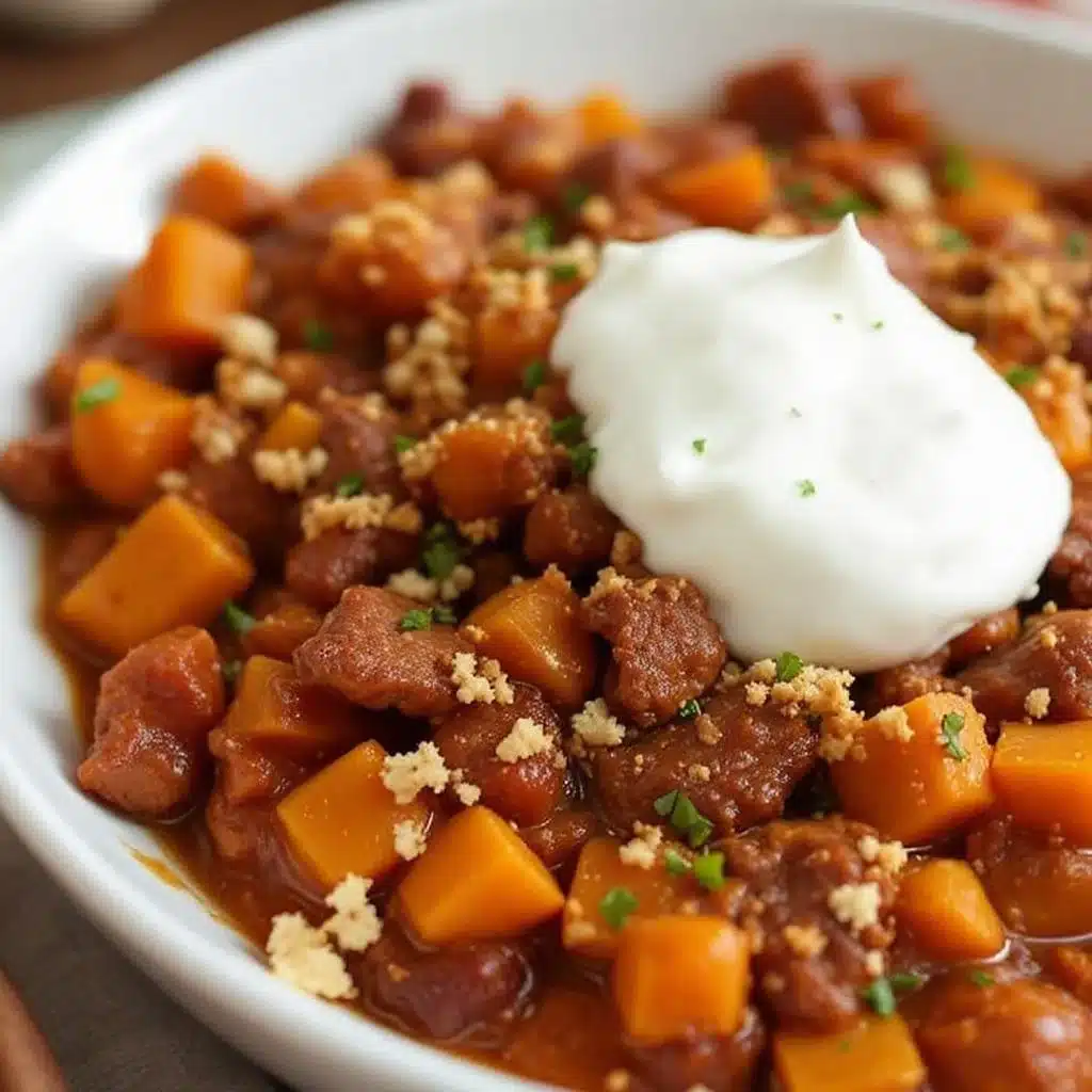 slow cooker beef and butternut squash chili - featured image