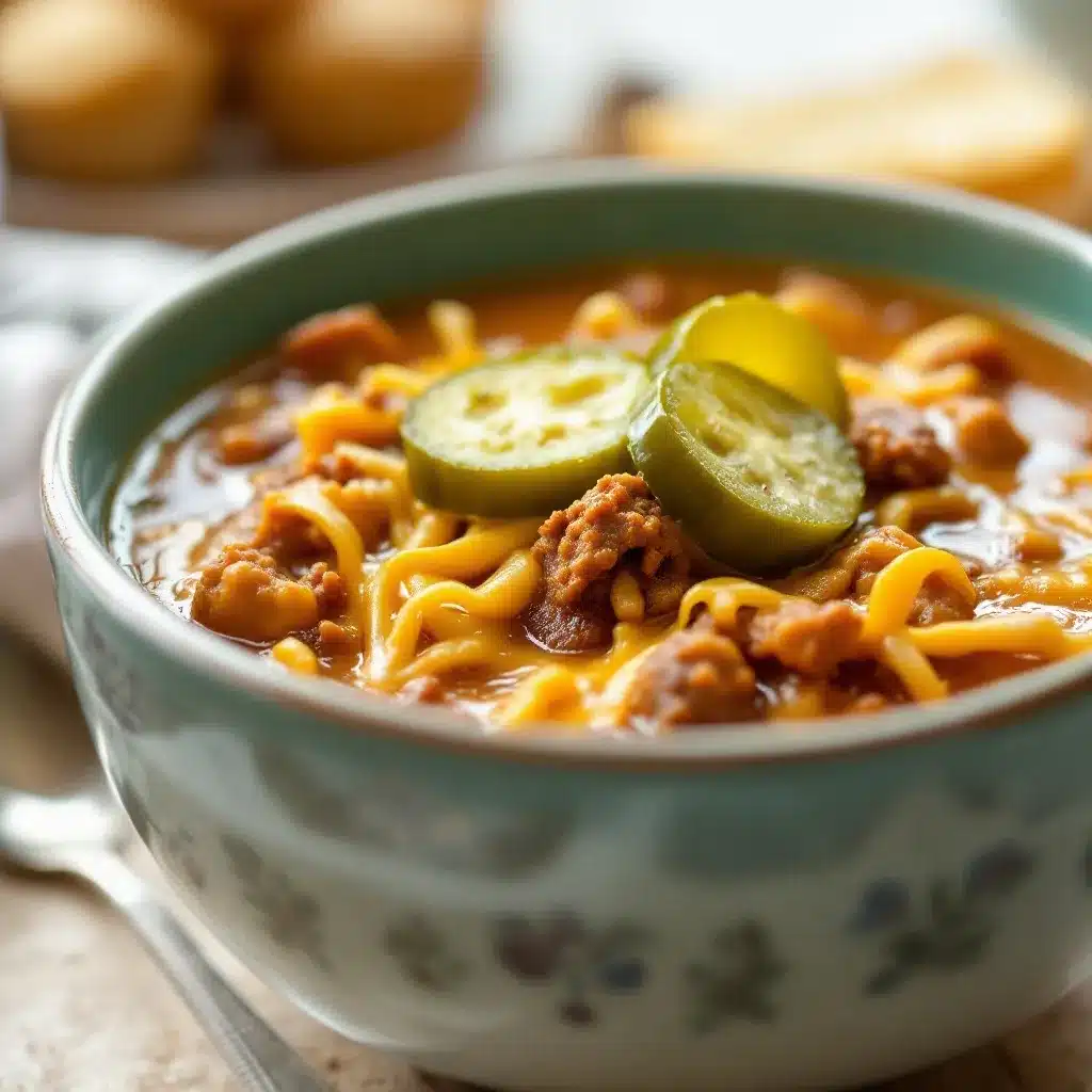 slow cooker cheeseburger soup preparation steps