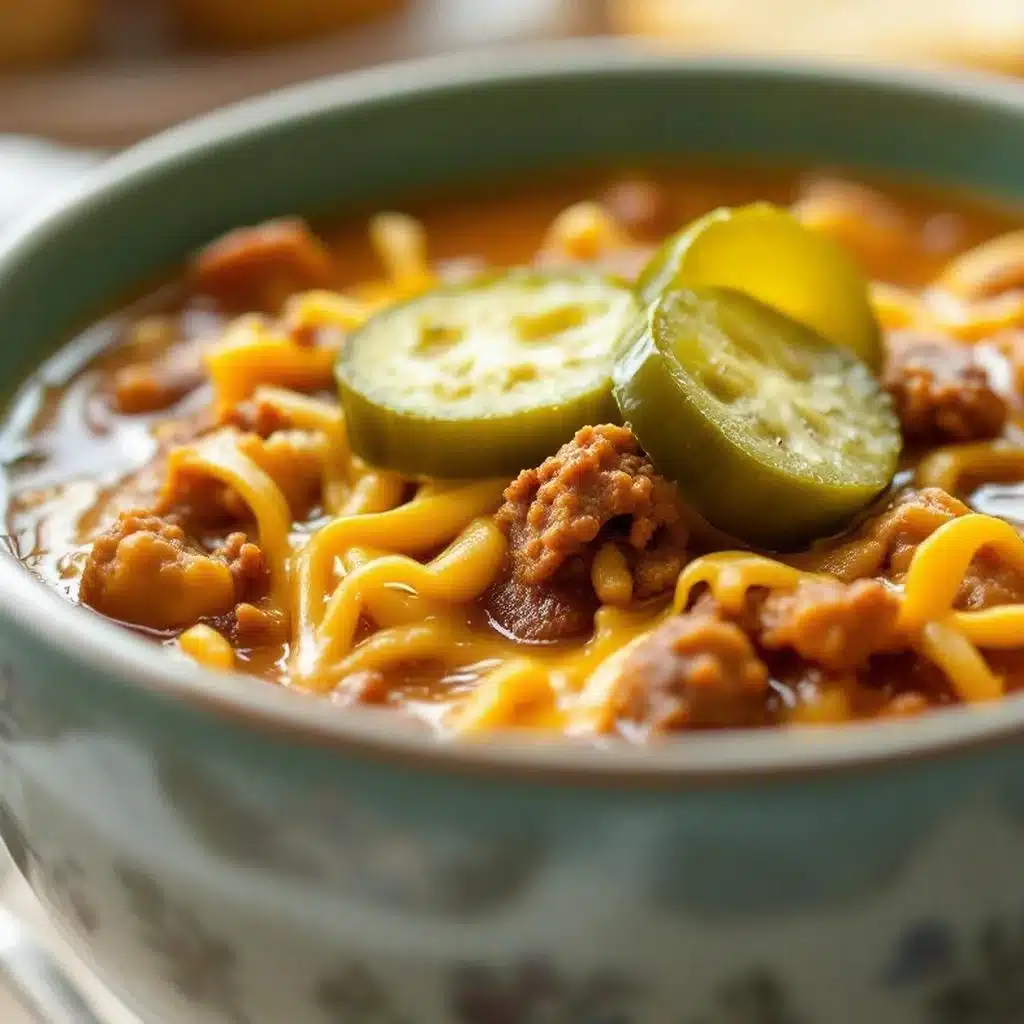 slow cooker cheeseburger soup - featured image