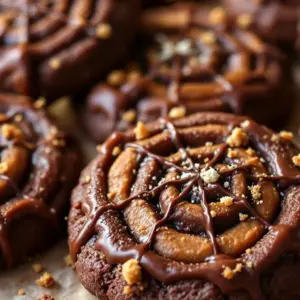 spider web chocolate peanut butter cookies - featured image