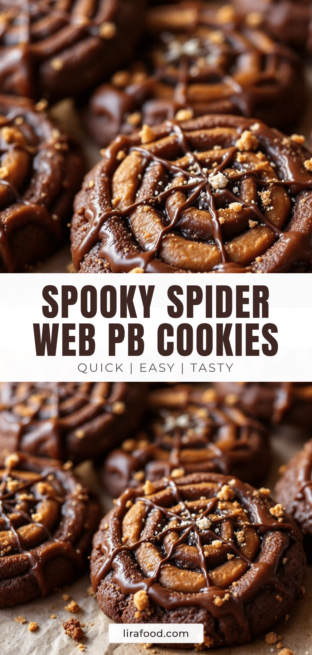 spider web chocolate peanut butter cookies recipe