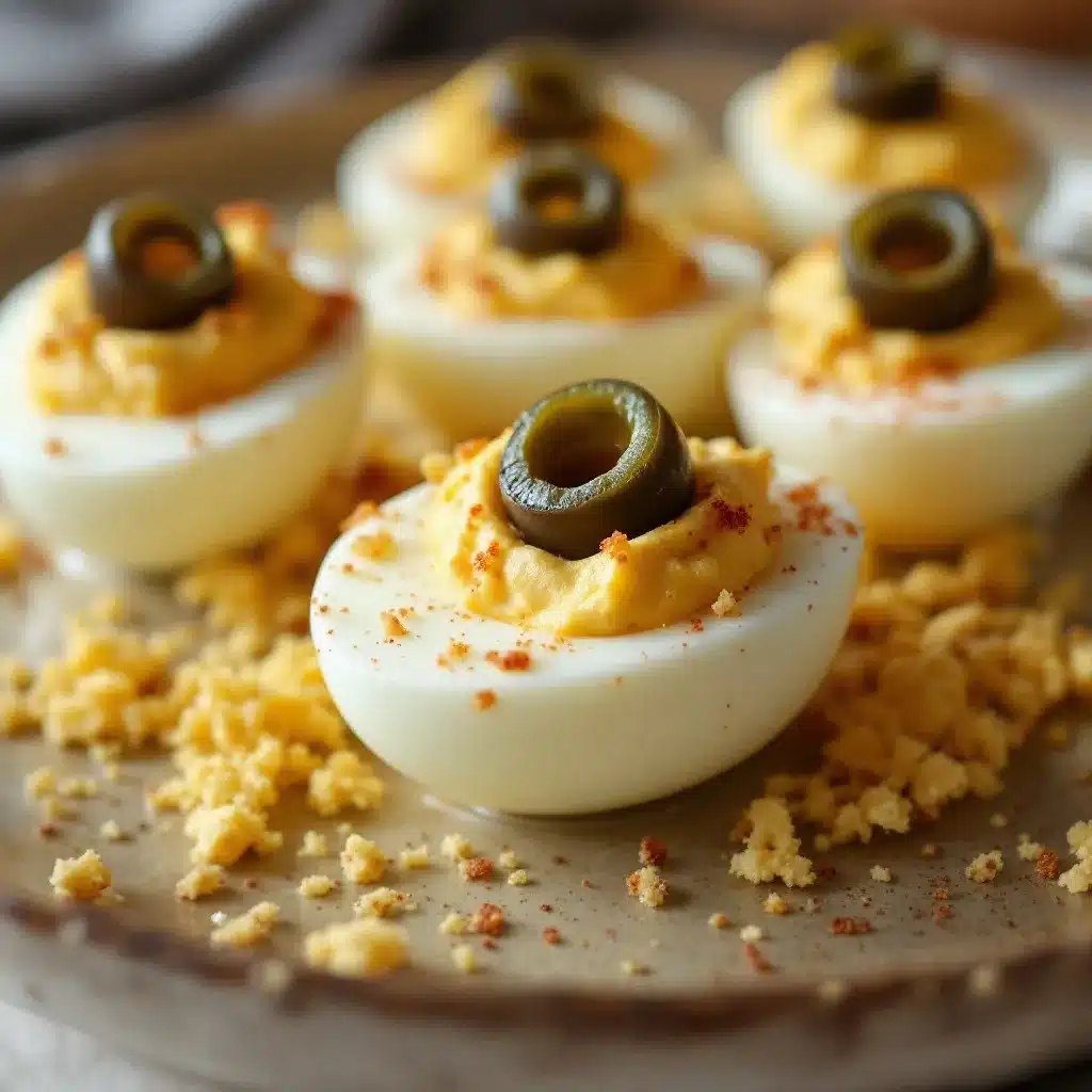 spooky fun deviled egg eyeballs preparation steps