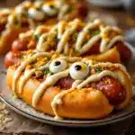 spooky mummy hot dogs - featured image