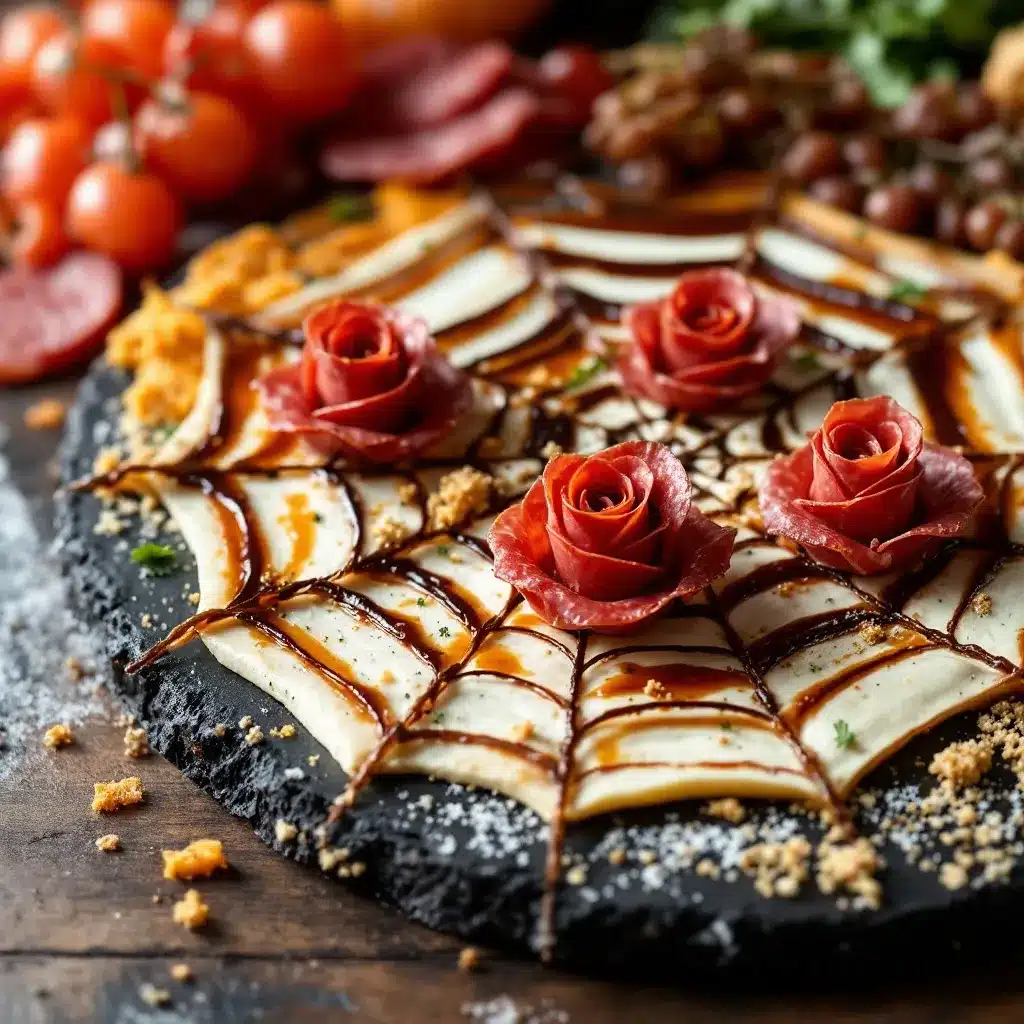 spooky salami roses preparation steps