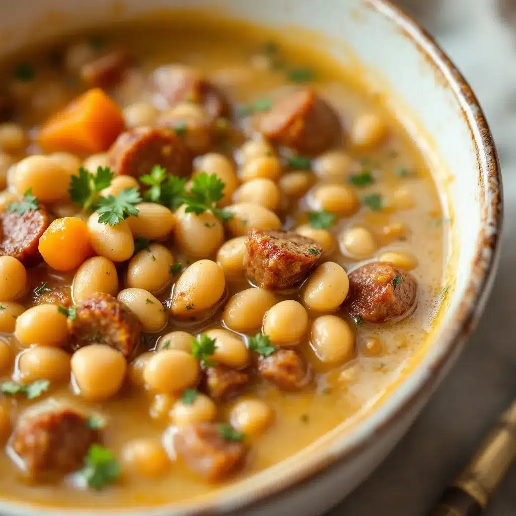 Tuscan white bean and sausage soup preparation steps