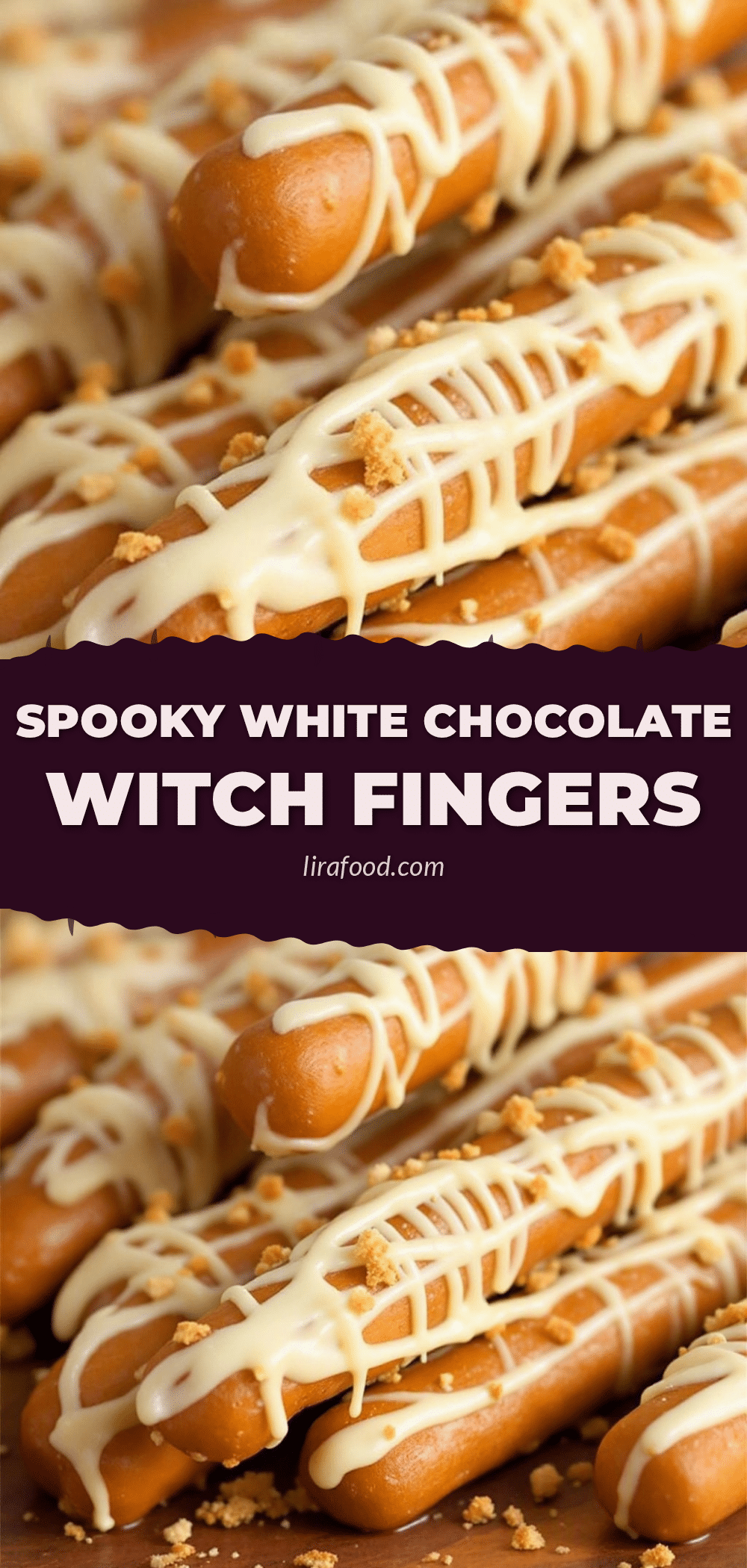 white chocolate witch finger pretzel rods recipe